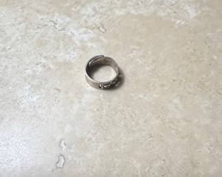 Sterling Silver Band Ring with Geometric Design