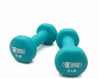 Tone Fitness Neoprene Dumbbells Pair Anti-Roll Head - Teal