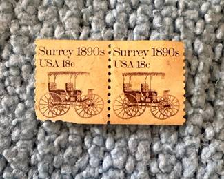 1981 USA 18c Transportation Series: 1890s Surrey Stamp (Pair)