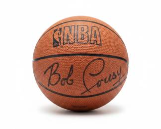 Autographed NBA Mini Basketball - Bob Cousy