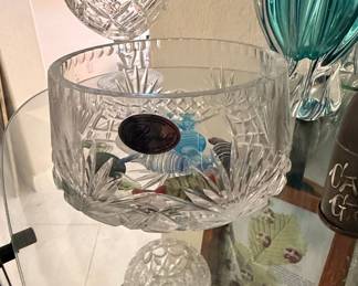 Augusta Crystal Bowl with Murano Style Glass Candy Figurines