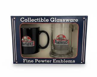 Florida Panthers Collectible Glassware Set with Pewter Emblems