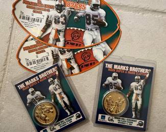 Miami Dolphins "Marks Brothers" Mark Duper & Mark Clayton Honor Roll Ceremony Coins and Tickets (2003)