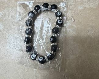 8-Ball Evil Eye Beaded Bracelet