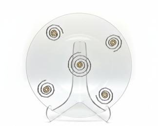 Glass Plate with Star of David and Spiral Design