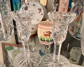 Pair of Cut Crystal Candlesticks