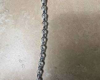 Art Deco Style Rhinestone Tennis Bracelet