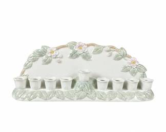 Porcelain Floral Hanukkah Menorah