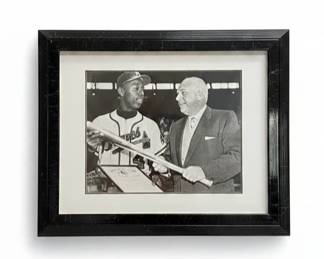 Hank Aaron and Warren Giles Photograph Framed - Award Presentation