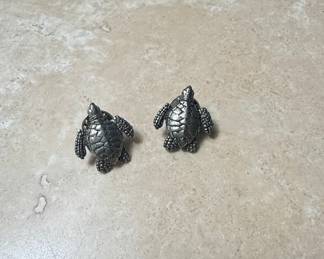 Silver-Tone Turtle Pins (Set of 2)