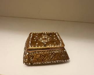 Ornate Rhinestone Encrusted Trinket Box