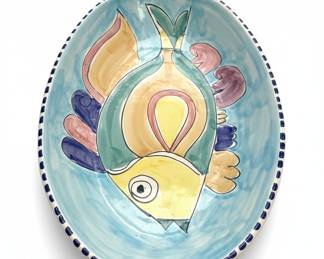 La Mura Italy Ceramic Serving Platter with Fish Motif