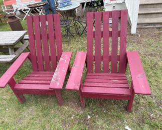 Solid wood Adirondack chairs