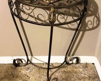 Wrought Iron Half Moon Console Table