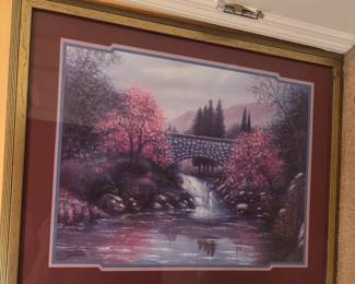 Vintage Old Stone Bridge Painting