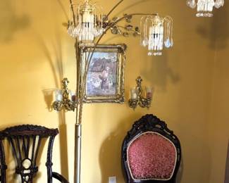 OK Lighting Crystal Floor Lamp