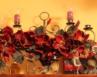 Centerpiece Candle Holders with Floral Arangments