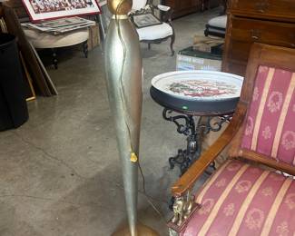 Christopher Maier gold and silver leaf floor lamp