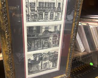 Jack Miller print of 3 FQ views, including Napoleon House and Brennan's