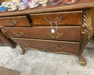 Giltwood and leather