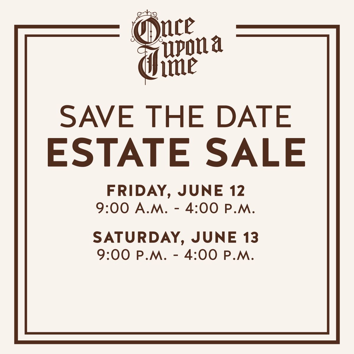 estate sales graphics save date