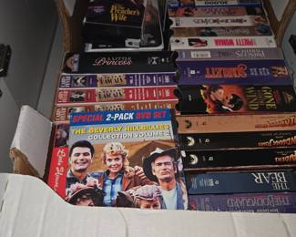 Assorted VHS Tapes and DVDs