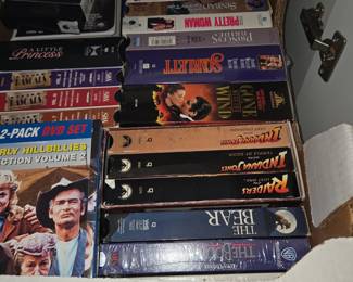 Assorted VHS Tapes and DVDs