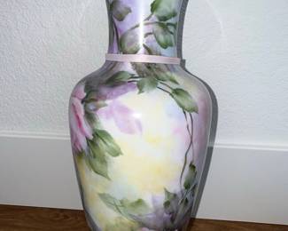 Hand-Painted Porcelain Vase with Roses by RS Prussia