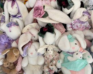 Collection of Vintage Collectible Stuffed Bunnies