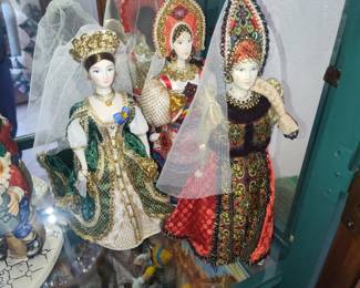 Set of Three Porcelain Russian Dolls