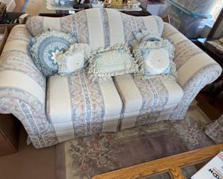 Ethan Allen Blue Floral Sofa