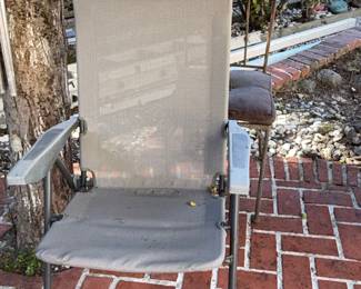 Grey Mesh Folding Patio Chair