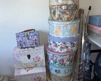 Vintage Floral and Baby Themed Hat Boxes