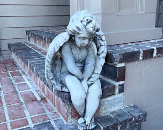 Sitting Cherub Angel Garden Statue