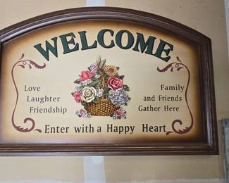 Welcome Sign with Floral Basket