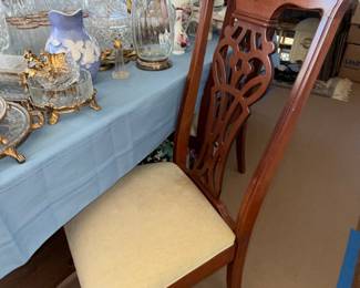 Victorian Style Mahogany Dining Chairs and Table Setting