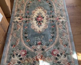 Aubusson Style Floral Medallion Rug