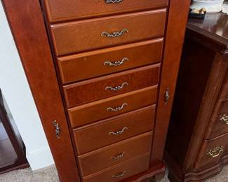 Powell Cherry Wood Jewelry Armoire
