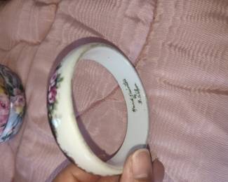 Hand-Painted Porcelain Bangle Bracelet