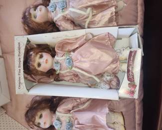 Madame Alexander "Genuine Fine Bisque Porcelain" Doll Set
