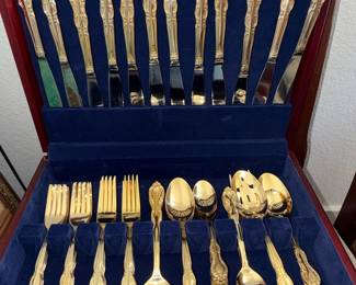 International "San Marcos" 24K Gold Plated Flatware Set
