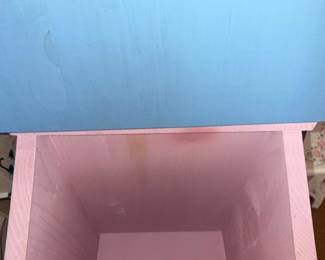 Hand-Painted Dollhouse Wooden Toy Chest