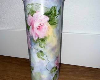 Hand-Painted Porcelain Vase with Roses - Vienna Austria Style
