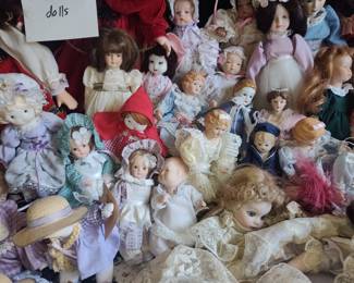 Collection of Vintage Porcelain Dolls