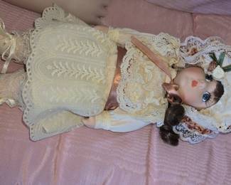 Gorham Porcelain Doll with Lace Dress