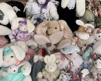 Collection of Vintage Collectible Stuffed Bunnies