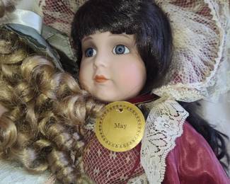 Vintage Porcelain Doll with "May" Tag