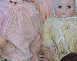 Collection of Porcelain Dolls including Sugar Britches and Ashton Drake