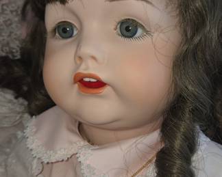 Porcelain Doll with Victorian-style Dress