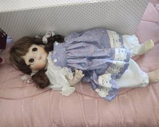 Porcelain Doll in Lavender Dress